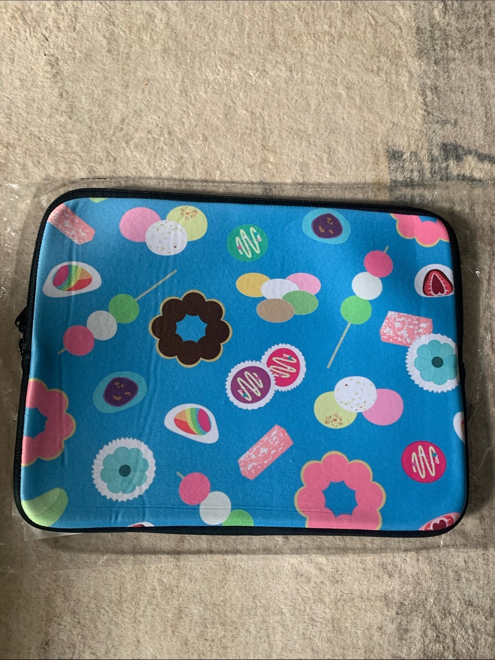 Blue Asst Mochis Print Neoprene Sleeve 13”